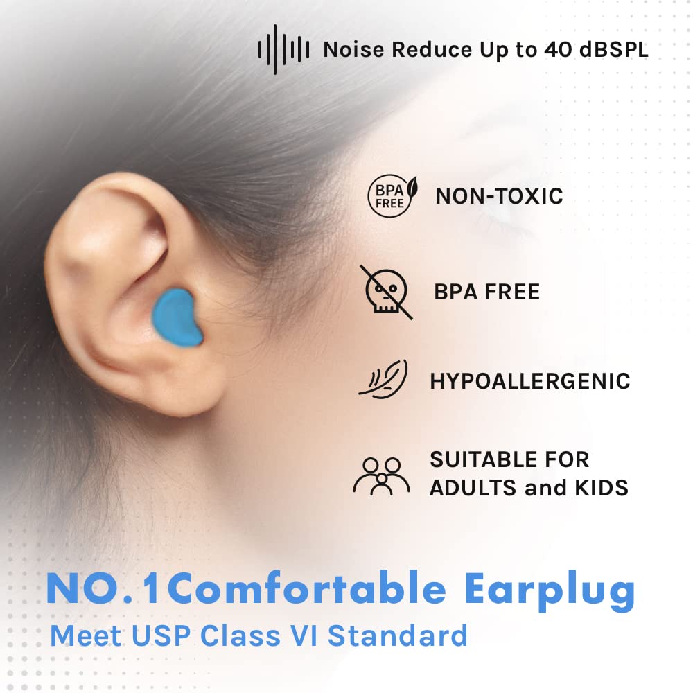 Acousdea ear plugs fit all ear sizes for secure wear during long sessions.