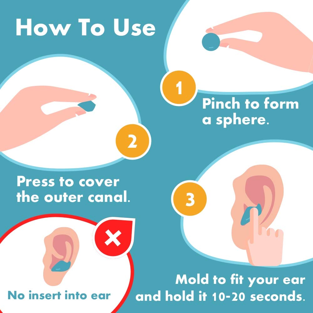 Acousdea hypoallergenic BPA-free silicone ear plugs for sensitive ears.