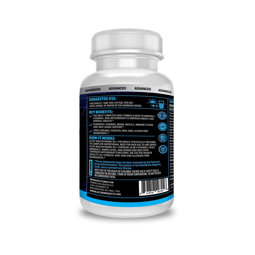 ACTIF capsules close-up showing easy-to-swallow form for daily energy.