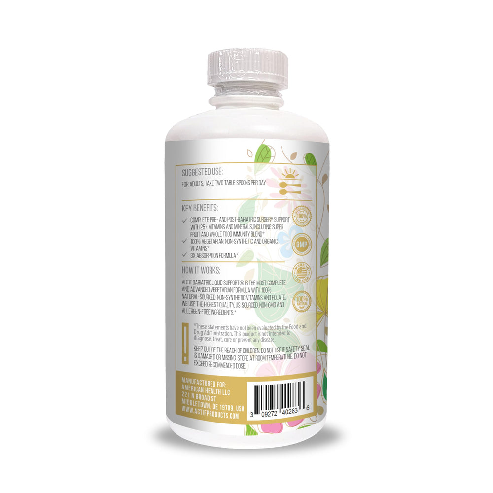 ACTIF Organic Bariatric Liquid Support pour demonstrates easy dosing for daily nutrition
