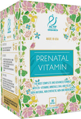 ACTIF Organic Prenatal Vitamin herbal blend closeup; highlights organic ingredients for mom-to-be.