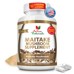 Activa Naturals Maitake bottle on kitchen counter for daily vitality