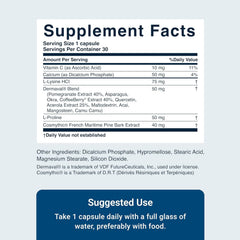 ActivatedYou Essential Skin Food bottle side label highlights key ingredients for skin support.
