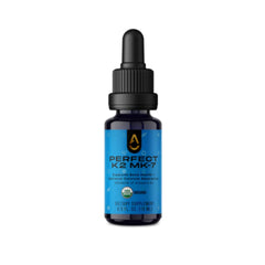 ACTIVATION K2MK7 liquid bottle pour shows calcium guidance toward bones and teeth.