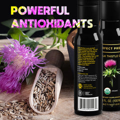 ACTIVATION milk thistle oil bottle alongside heart icon, hinting cardiovascular support.