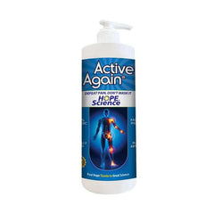 Active Again Hope Science Cream retail display with product and packaging.