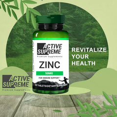 Active Supreme Zinc Citrate 50 mg 3-pack pack-shot emphasizes long-term daily use.