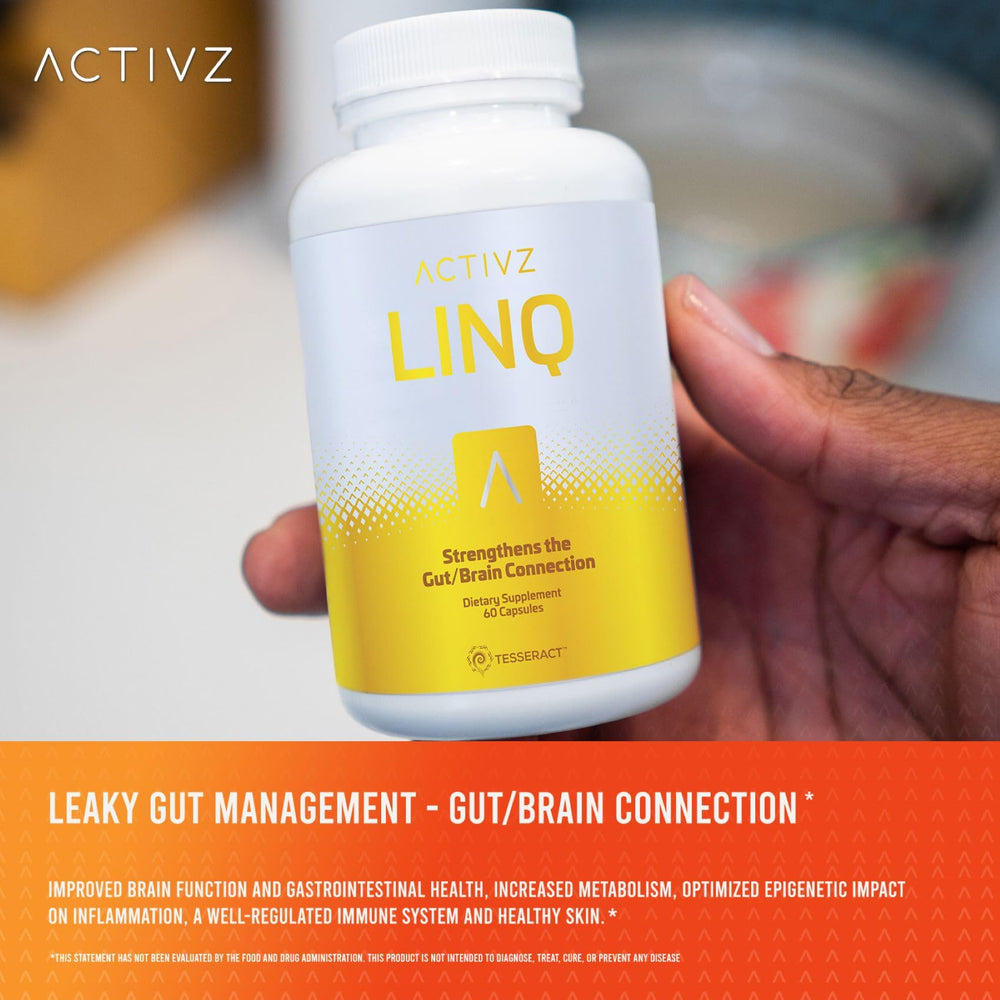 ACTIVZ LINQ packaging mockup promoting daily wellness routine.