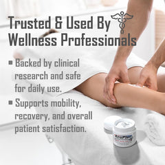 AcuPlus arthritis-focused relief on knee joint area for comfort.