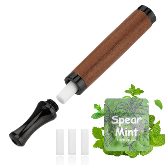 AD ADASTONE smokeless inhaler with rosewood barrel for natural cravings relief