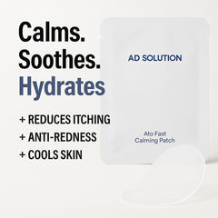AD SOLUTION ATO Fast Calming forehead patch for targeted redness relief.