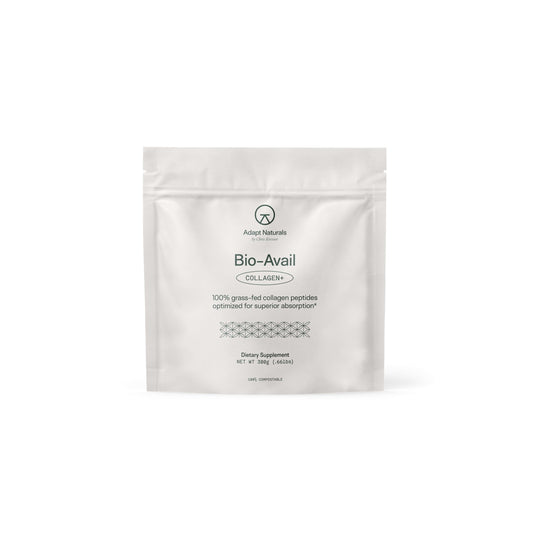 Adapt Naturals Bio-Avail Collagen+ bottle with scoop for daily use supporting skin and joints
