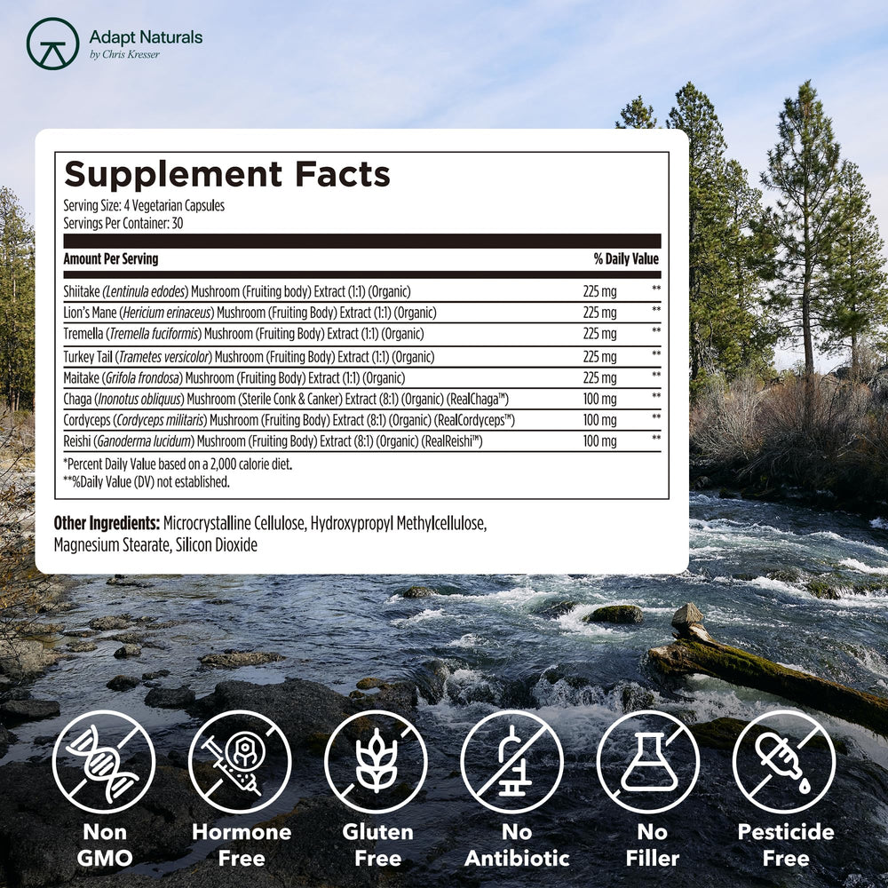 Adapt Naturals Bio-Avail Myco on kitchen counter for routine use.