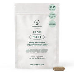 Adapt Naturals multivitamin bottle front for daily wellness support.