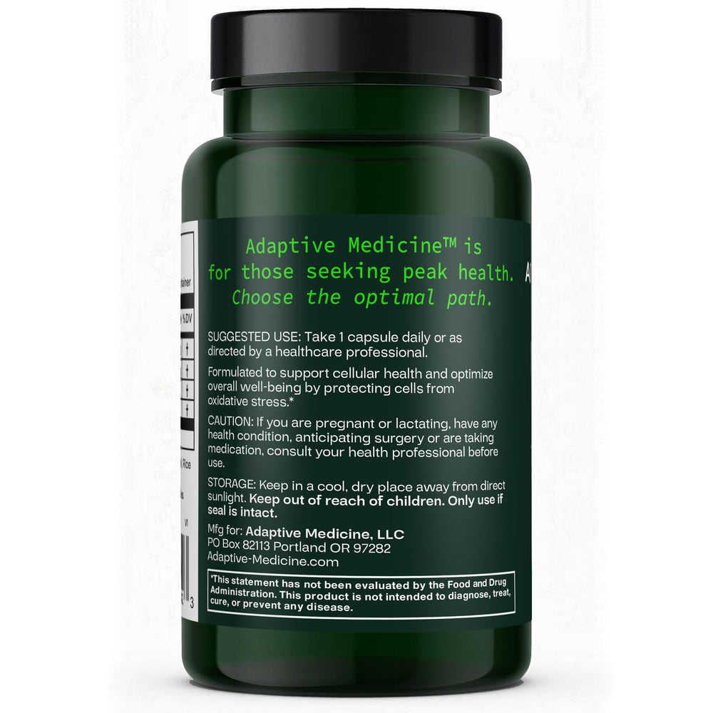 Adaptive Medicine PowerHouse Complex CoQ10 label highlights cellular energy benefits