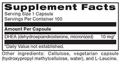Adaptogen Research DHEA label front shows 100 vegetarian capsules