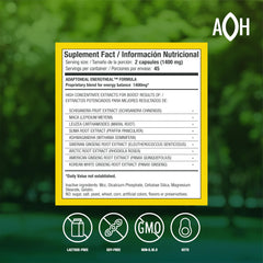Closeup of Energyheal capsules highlighting plant-based adaptogens for balanced energy.