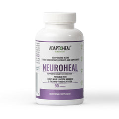 ADAPTOHEAL NeuroHeal bottle front view highlighting premium nootropic formula for daily focus