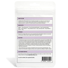 Adellina NAD+ Patches vegan and latex-free formulation emphasized on packaging