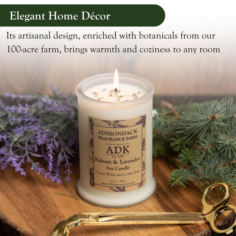 Candle in a cozy living space with a woodsy ambiance