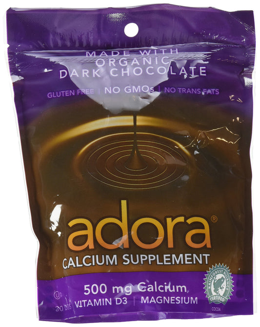 Adora Dark Chocolate 2-pack bar closeup showing glossy squares and rich cocoa aroma.
