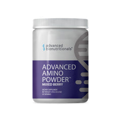 Advanced Amino Powder bottle showing balanced essential amino acids for recovery.