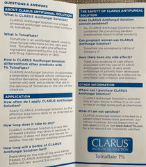 Advanced Footcare Clarus Solution antifungal application on skin demonstrates easy topical use