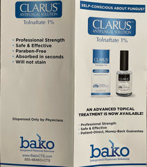 Advanced Footcare Clarus Solution antifungal bottle for convenient at-home skin care