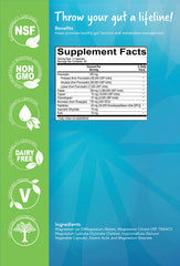 Close-up of Q Restore React Mg bottle label for informed use