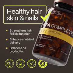 Advanced Trichology EFA Complete label close third-party tested quality.