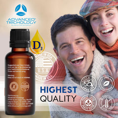Advanced Trichology packaging highlights six-month supply for convenient long-term use.