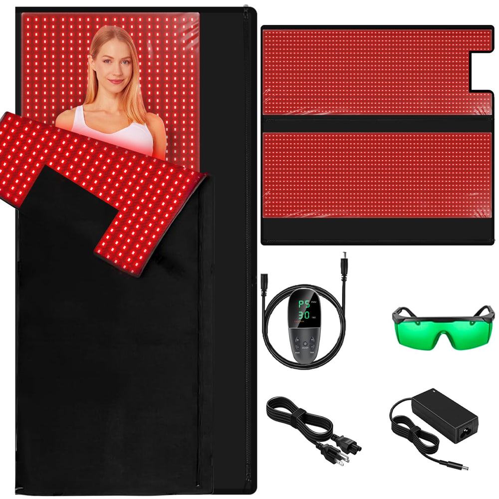 ADVARAYS red light therapy pad with 2520 LEDs for facial and body care, supports skin vitality.