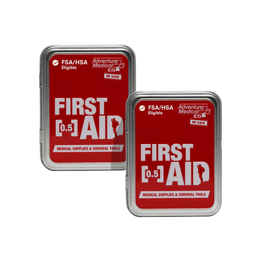 Adventure Medical Kits 0.5 tin red pack 2 for quick, organized first aid on the go
