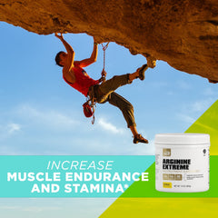 Ingredients panel close-up emphasizes L-arginine and B vitamins for support.