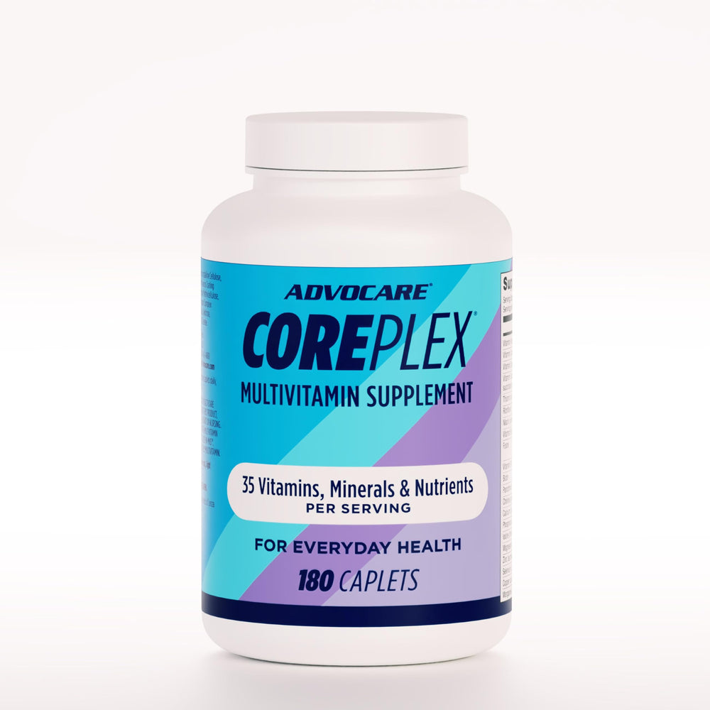 AdvoCare CorePlex bottle with caplets for daily wellness support.