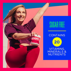 AdvoCare Spark cherry label close-up; shows vitamin content and zero sugar.
