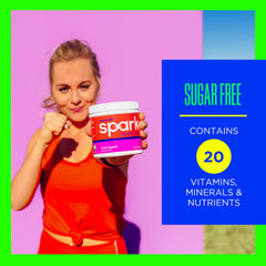 AdvoCare Spark label close-up emphasizes Vitamin C immune support in a sugar-free formula.