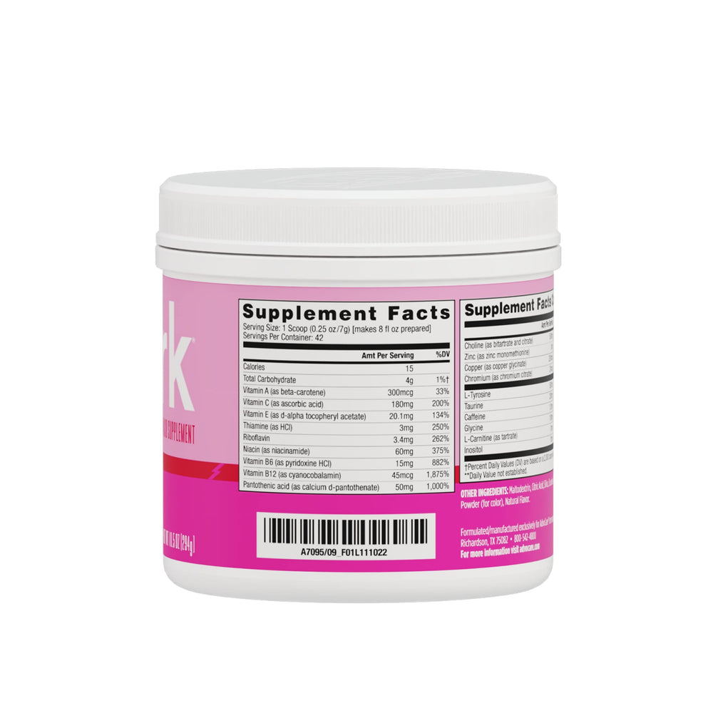 AdvoCare Spark pink lemonade powder dissolving smoothly in water.