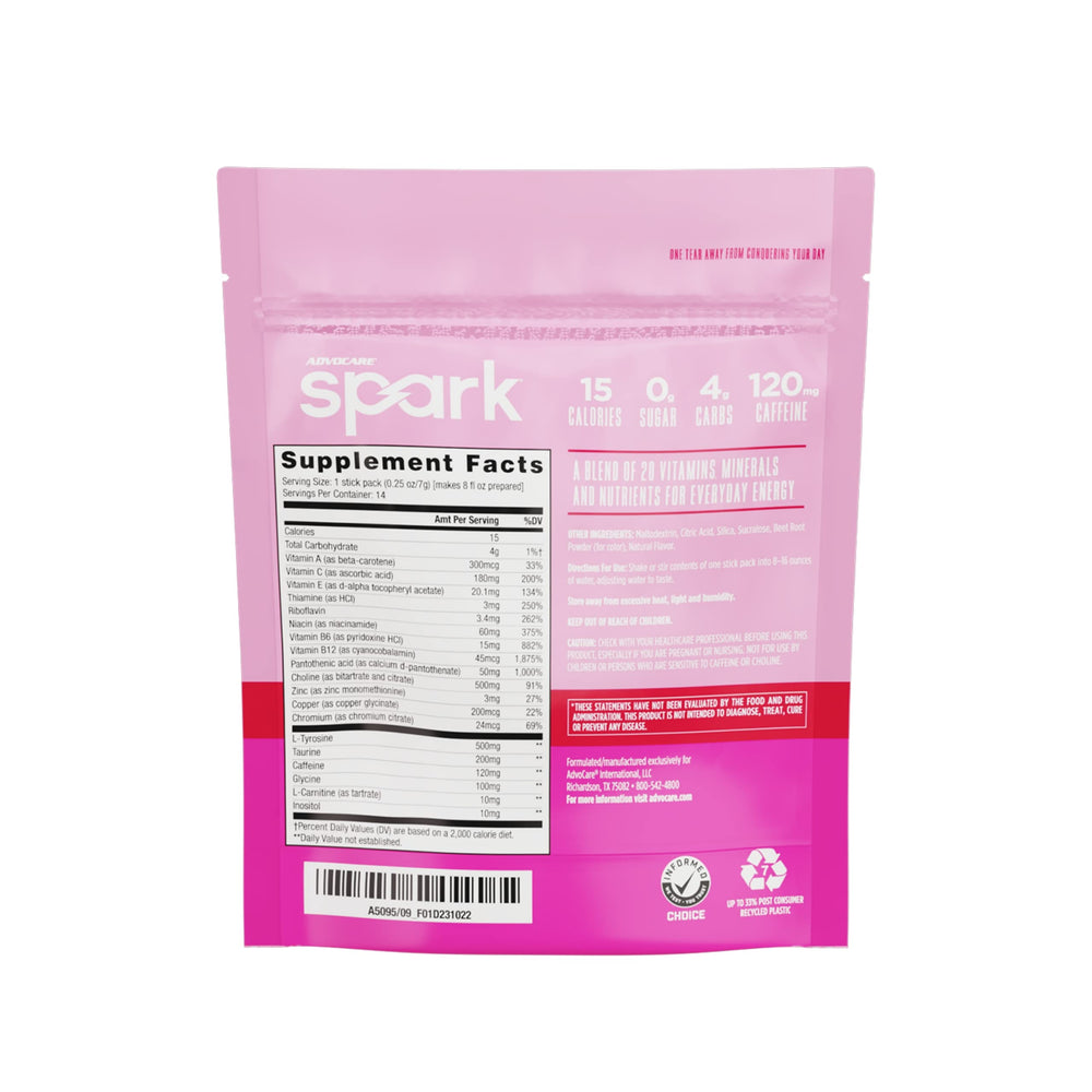 AdvoCare Spark sticks displayed for quick, zero-sugar hydration.