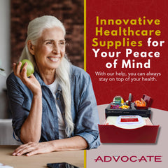 Advocate pill case integrated storage supports compact daily medication organization.