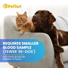 Advocate PetTest test strips in foil-wrapped packaging for freshness.