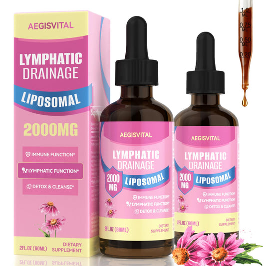 Aegisvital Liposomal Lymphatic Drops bottle ready for daily use and immune support.