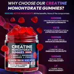 AEQNJV Creatine Gummies raspberry flavor packaging highlighting vegan and clean ingredients