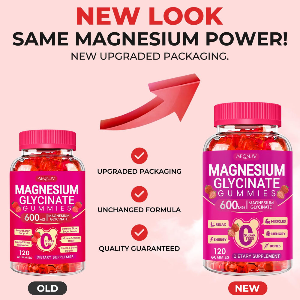 AEQNJV magnesium glycinate gummies on a morning routine scene for calmer days.