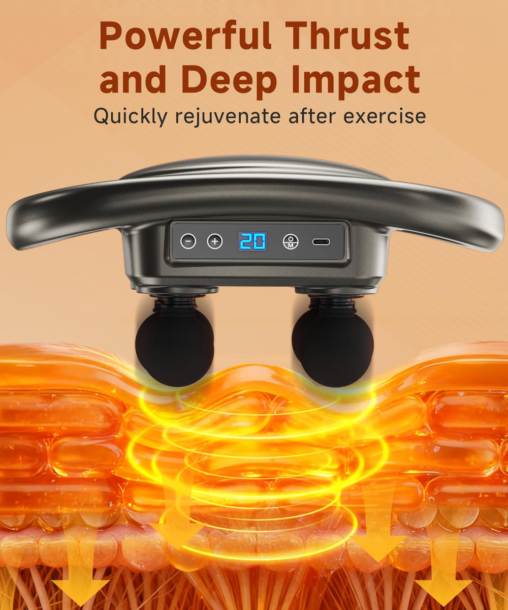 AERLANG 6 head design targets different areas for versatile muscle relief.