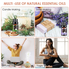 Aeshory Diffuser scene showcasing essential oils in use and aroma variety.