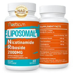 Aesticum Nicotinamide Riboside softgels bottle for convenient daily energy support.