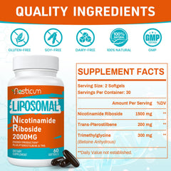 Aesticum Nicotinamide Riboside packaging highlights high-dose liposomal formula.