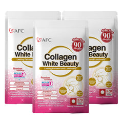 AFC Japan Collagen White Beauty bottle with MCP-EX peptides for smoother skin.