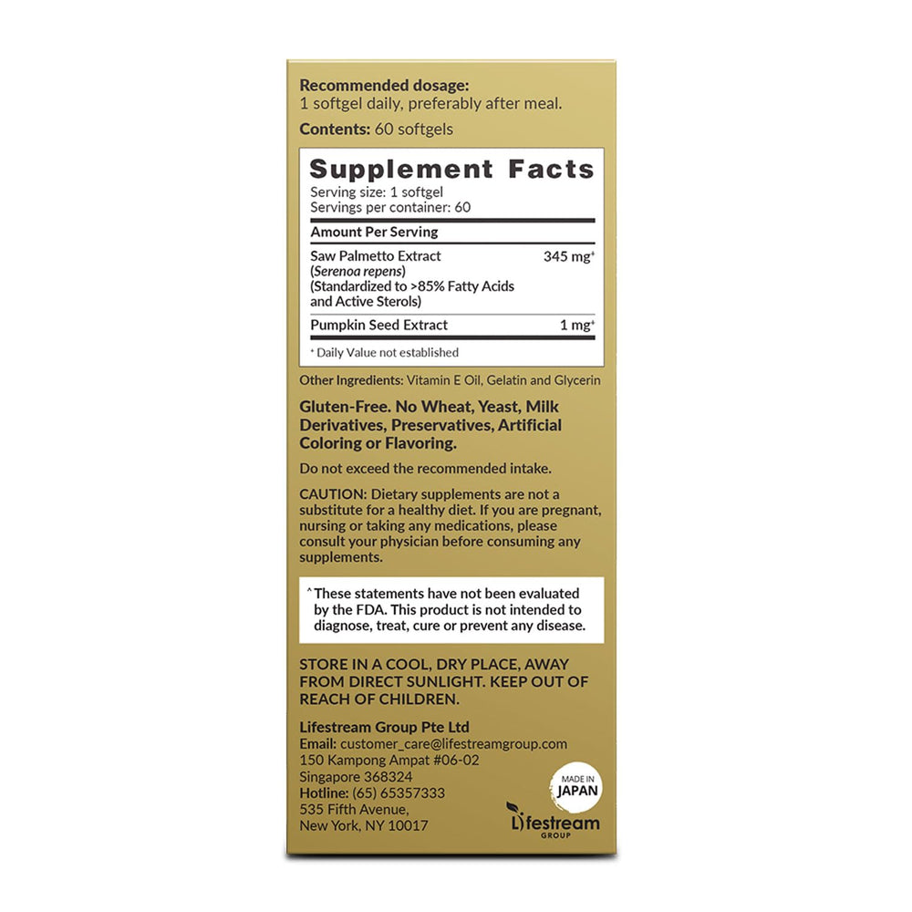AFC Japan Prostate Sensei pumpkin seed extract supports bladder health and prostate wellness.